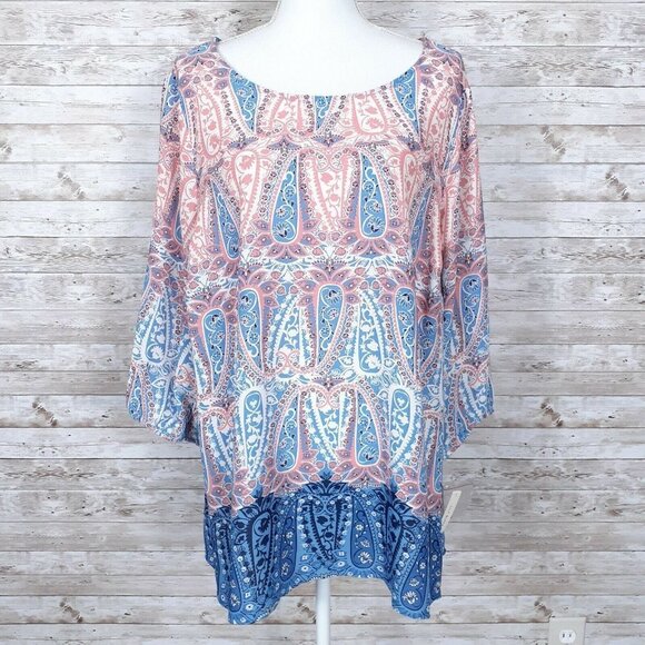 Lily Black Tops - Lily Black Blouse 2X Top Paisley 809